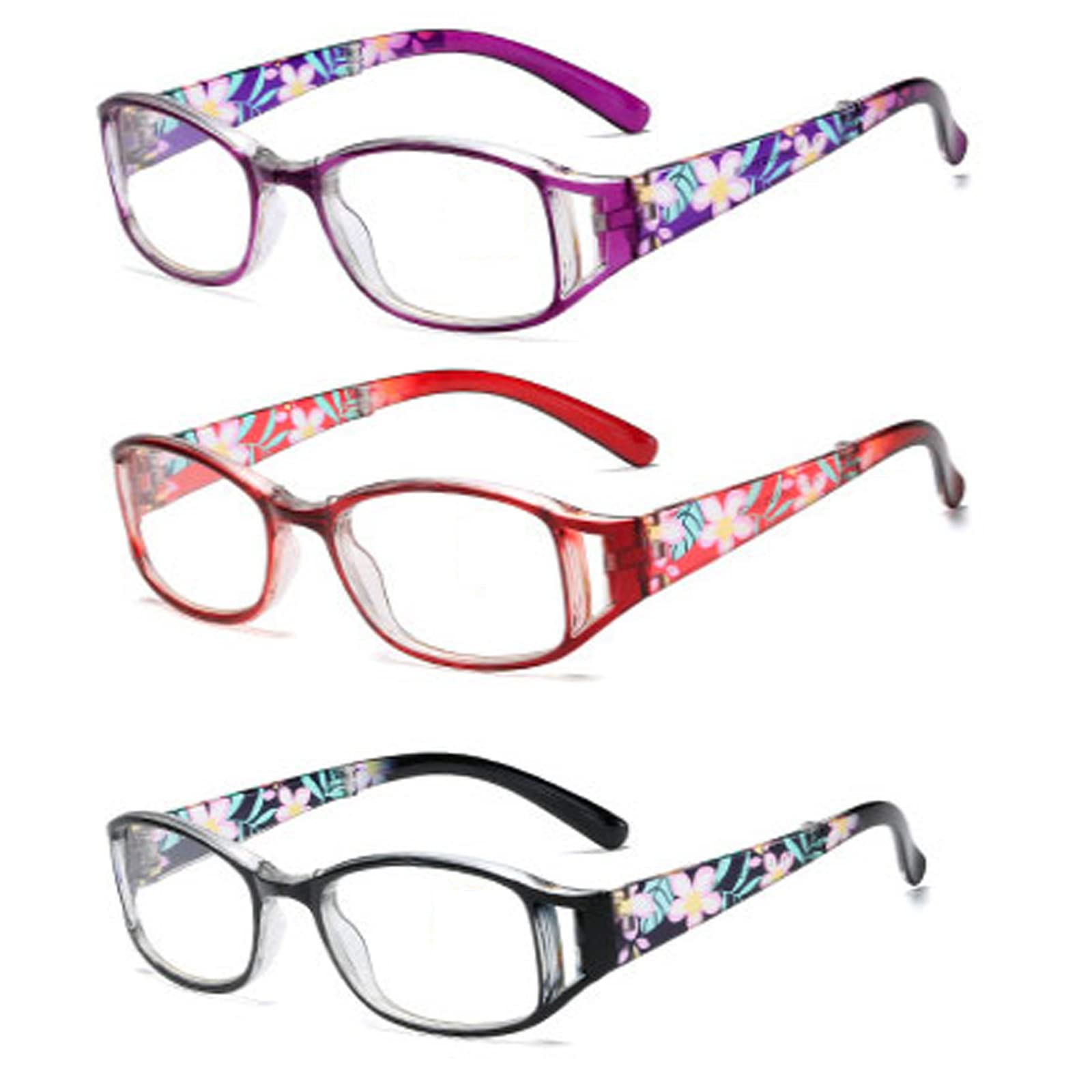 Okulary do czytania damskie okulary do czytania modne akcesoria okulary z etui na okulary, 2 sztuki dla unisex