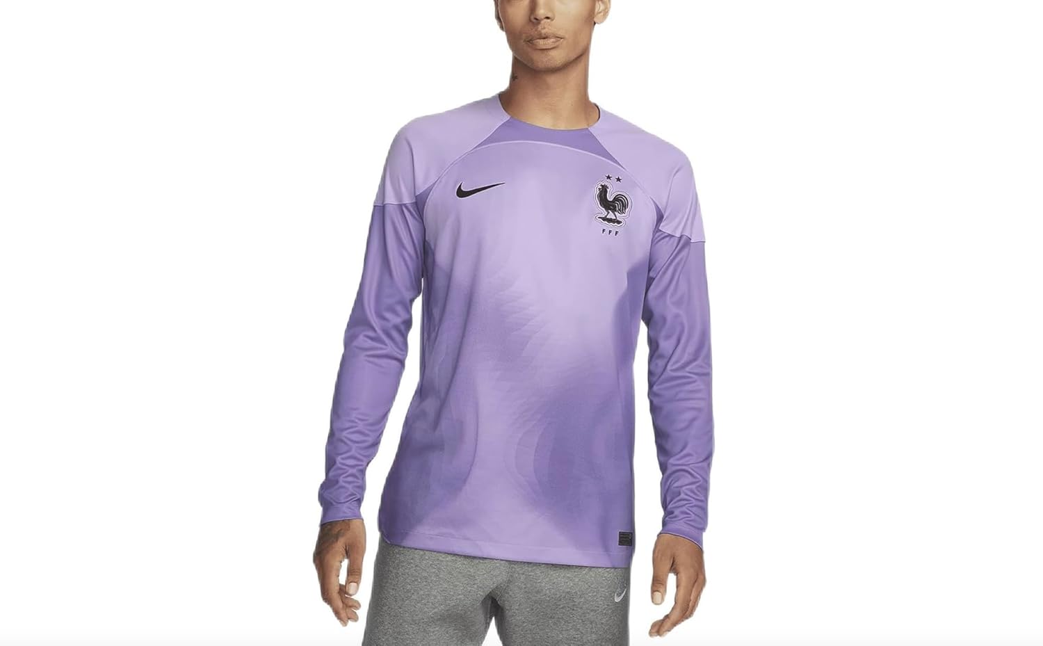 Nike French Football Federation FFF 2022/23 Stadium Goalkeeper Jersey DN0664-581 Lilac-Space Purple-Black Men's Large