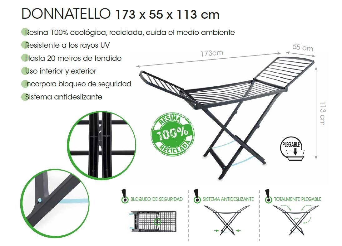 Quid Séchoir Pliable Donnatello Blanc Plastique (20 m)