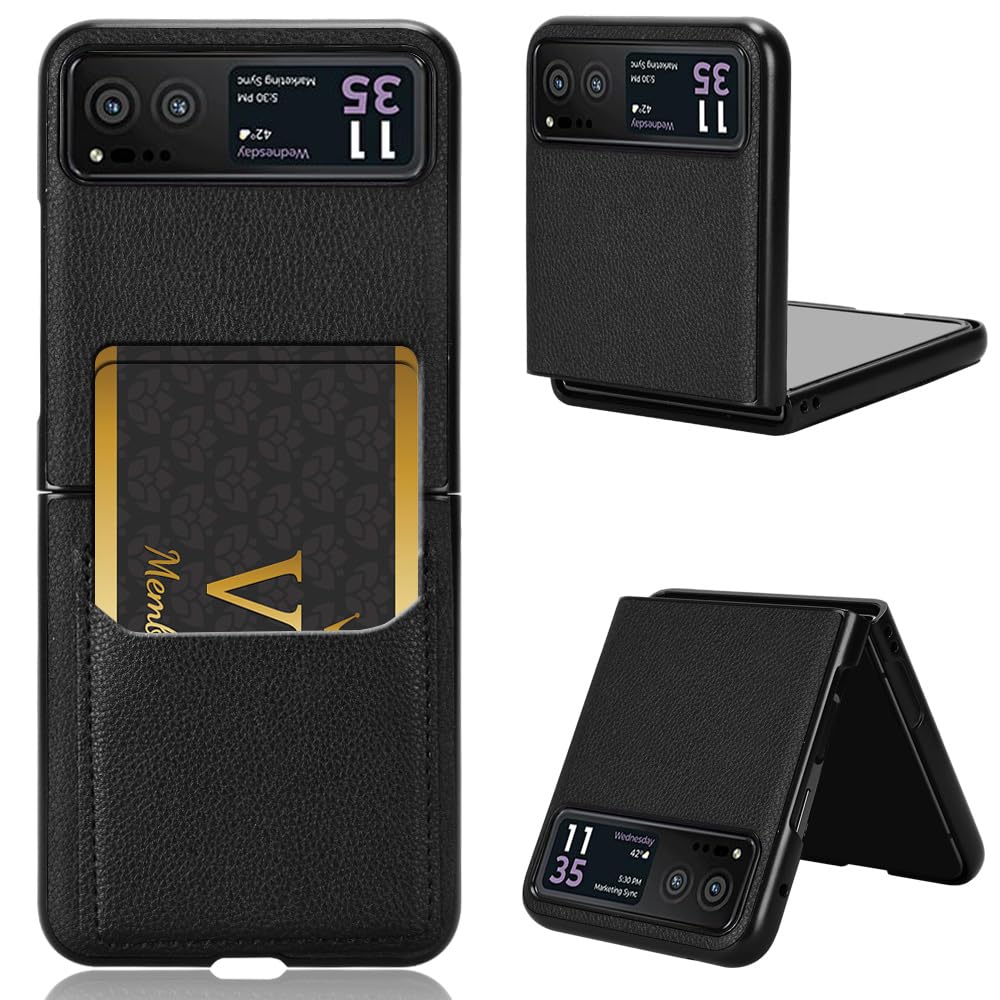 Custodia In Pelle Con Porta Carte Per Motorola Razr 40 – Cover Anti-caduta Con Schermo Pieghevole E Bordi Rialzati – Colore Verde – SHIEID