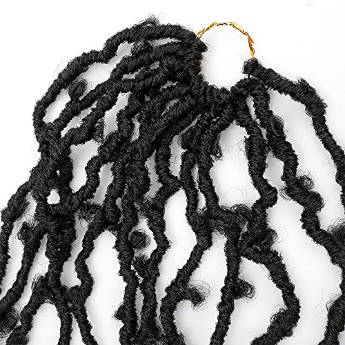 91,5 cm, 5 pacotes de cabelo de crochê com pontos de borboleta para mulheres negras, cabelo ondulado