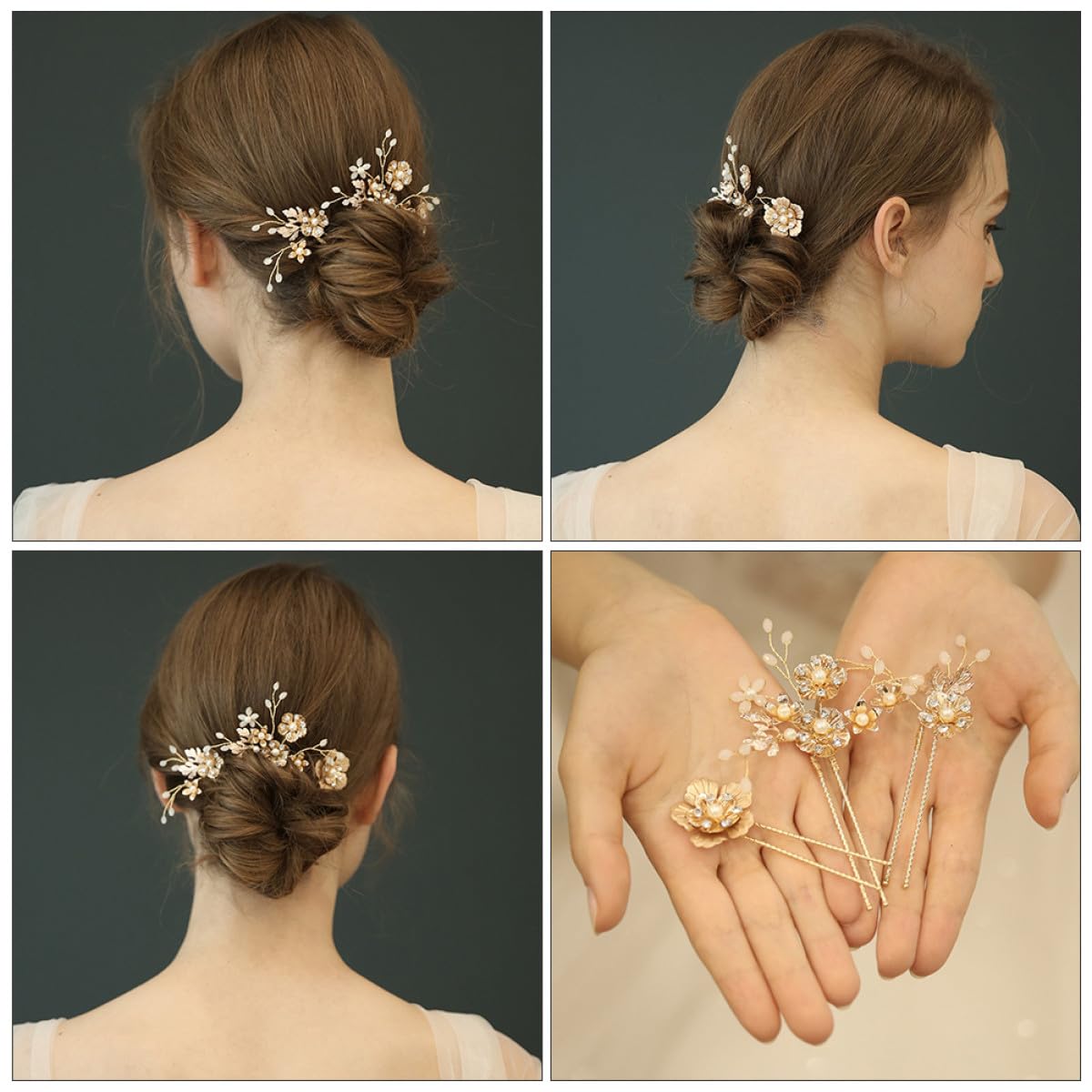 Beavorty 9stücke Teiliges Perlen U-förmige Haarnadeln Mit Strass Eleganter Haarschmuck Für Hochzeiten Und Partys Handgefertigte Braut Haarklammern Für Damen