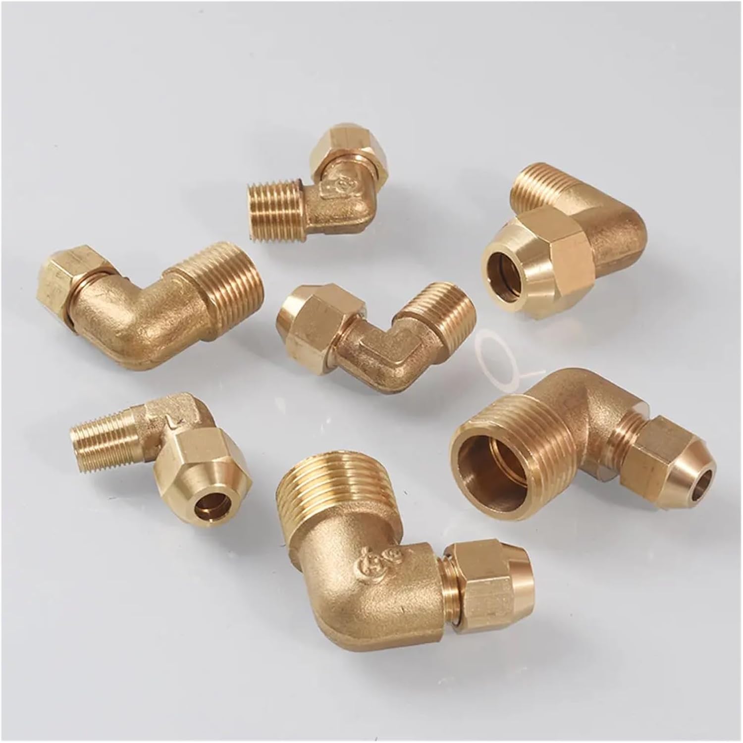 1/8" 1/4" 3/8" Male X Flare Fit 6/8/10/12/14/16mm Metric Tube Brass Elbow Pipe Fitting Air Condition(6MM_1/2")
