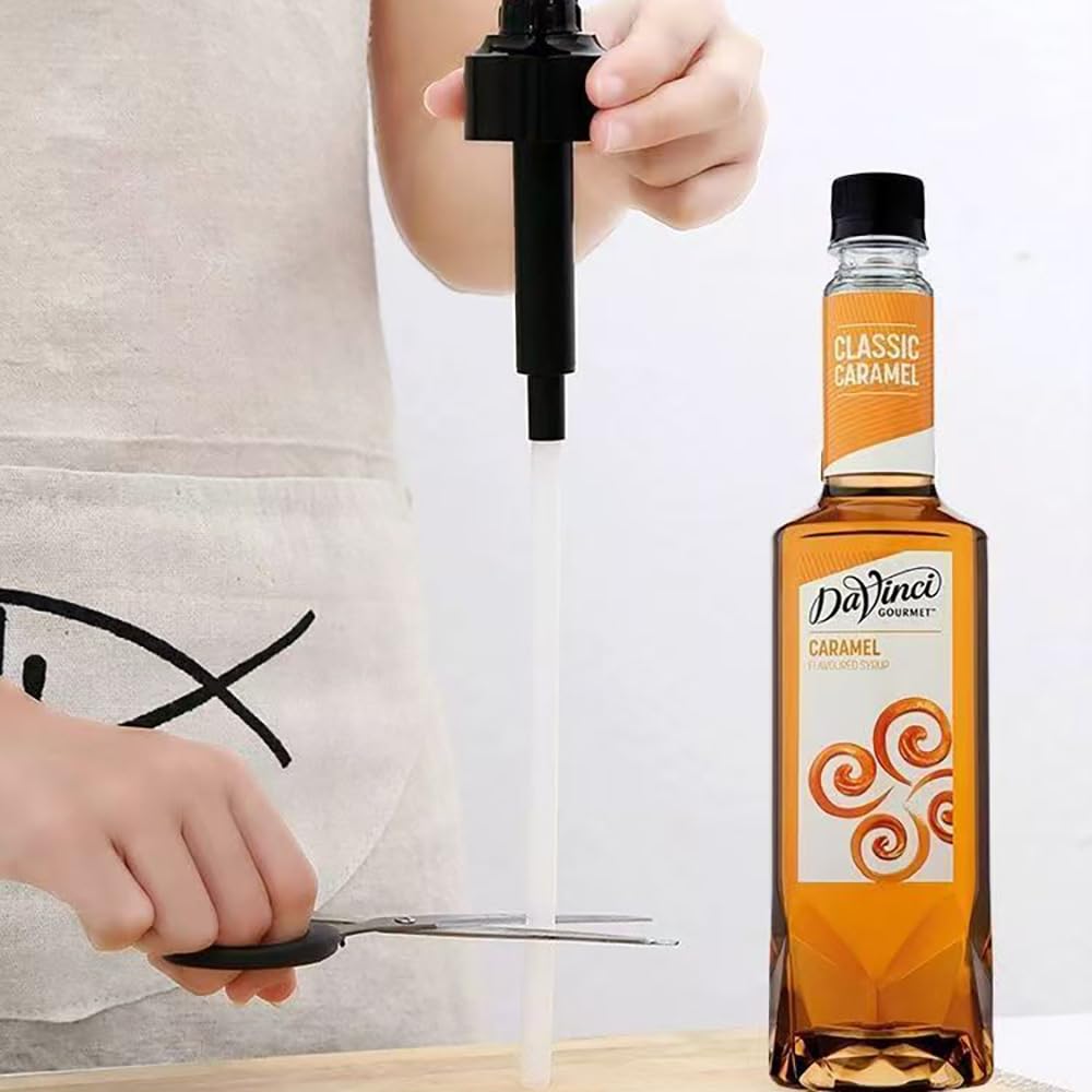 6 Pezzi Dispenser a Pompa per Sciroppo, Caffè Dispenser Sciroppo Pompa, Pompe Dosatrice per Bottiglie per Casa Cucina Caffè, Viene Fornito con Tubi Lunghi