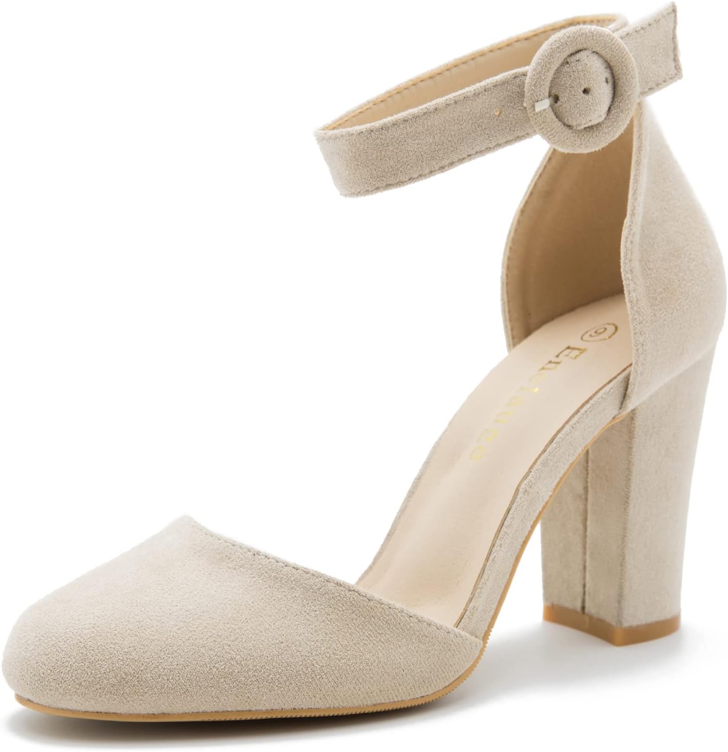 Zapatos de vestir de novia cl sicos con punta redonda cerrada y correa al  tobillo con tac n alto y bloque grueso