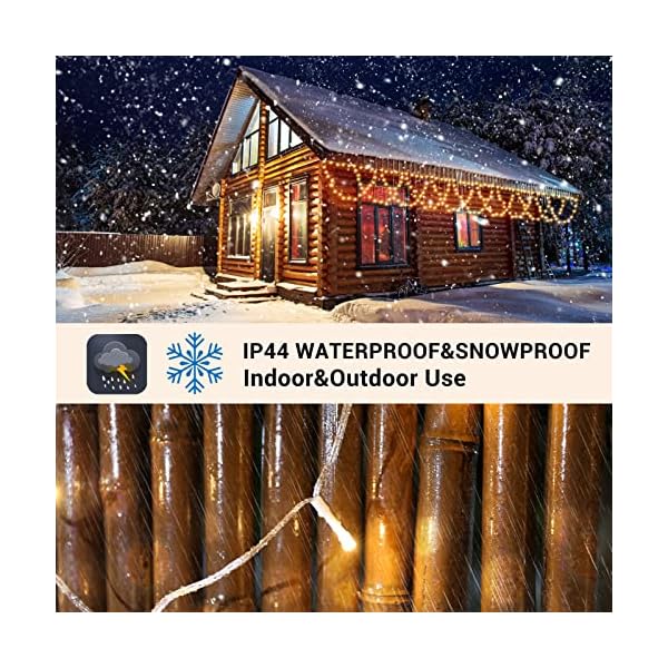 GlobaLink Eisregen Lichterkette Außen 10M 450LEDs Erweiterbar Lichtervorhang Weihnachtsbeleuchtung mit Timer 8 Modi IP44… – Bild 4