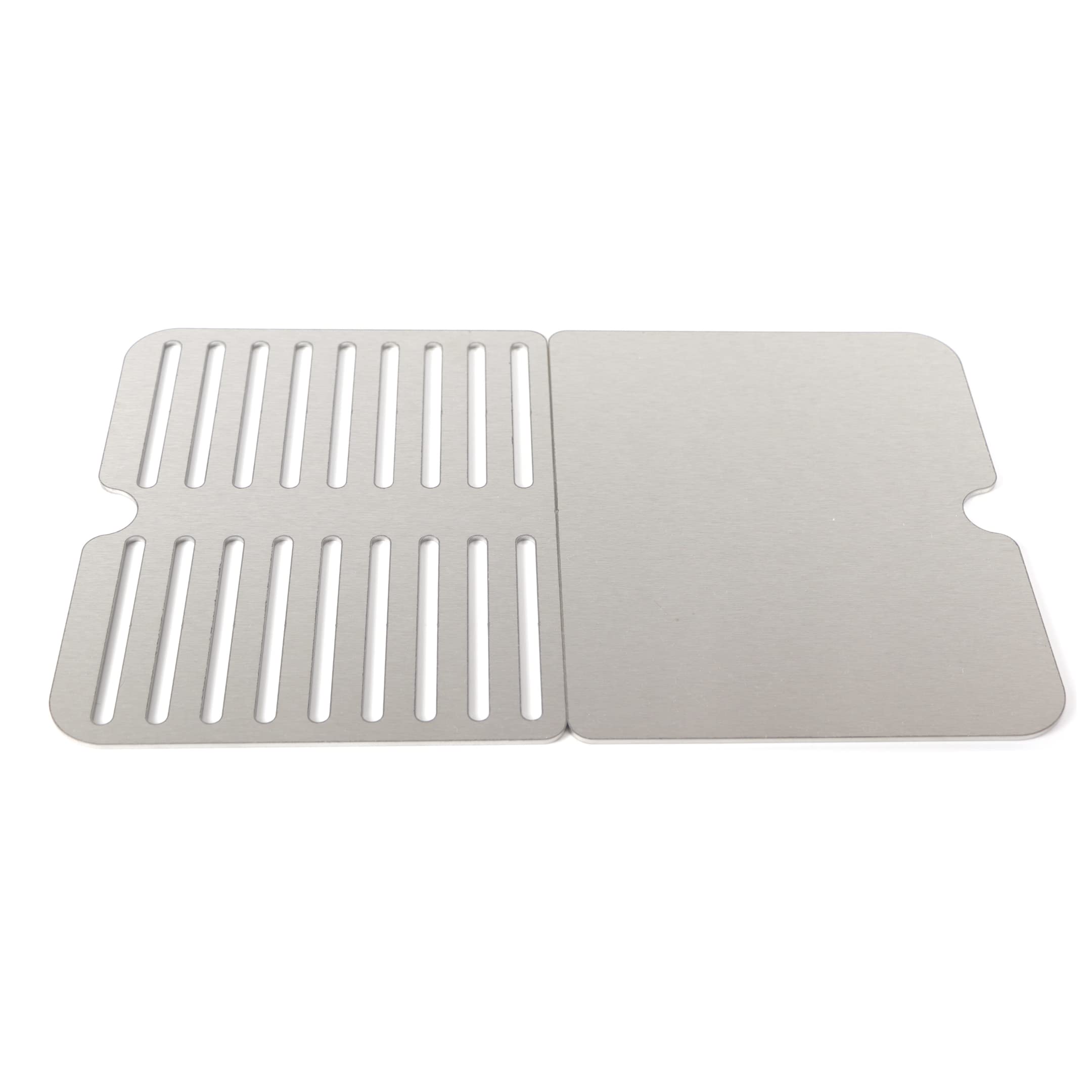 Griglia di ricambio in acciaio inox, compatibile con barbecue a gas Weber (Go Anywhere) (1 metà e 1 plancha)