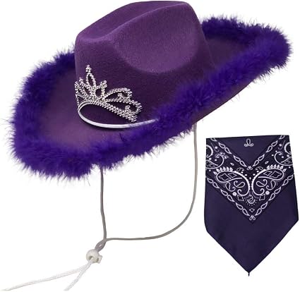 Amazon.com: Purple Cowboy Hat - Feather 