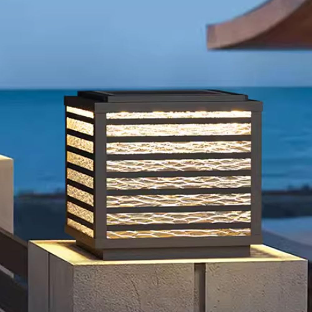 Solarne lampy słupkowe, zewnętrzne oprawy oświetleniowe do słupka ogrodzeniowego, wodoodporne czapki kolumnowe, lampy do ogrodu, patio, ścieżki, filaru