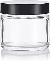 Vista 4 de Frasco de vidrio grueso de lados rectos, transparente - 2 onzas / 60 ml (3 unidades) + espátulas y etiquetas