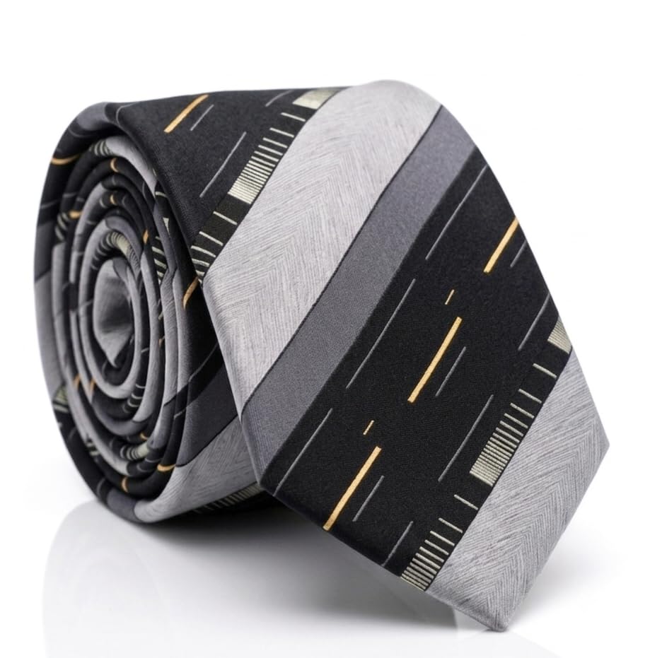 Paranoia Men's Black & Grey Tie Set | Perfect for Formal and Casual wear-picture-29