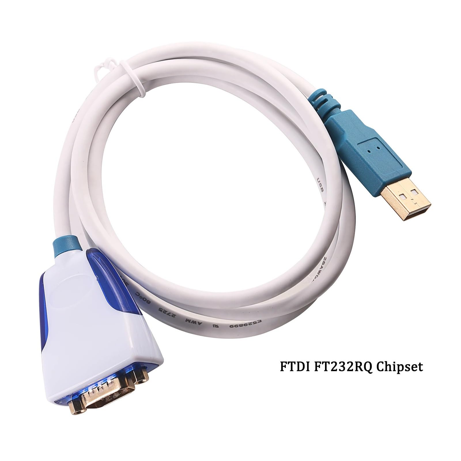 Convertisseur USB vers série Câble de Programmation Adaptateur convertisseur série FTDI FT232RQ USB vers DB9 mâle RS232 de qualité Industrielle(15CM)