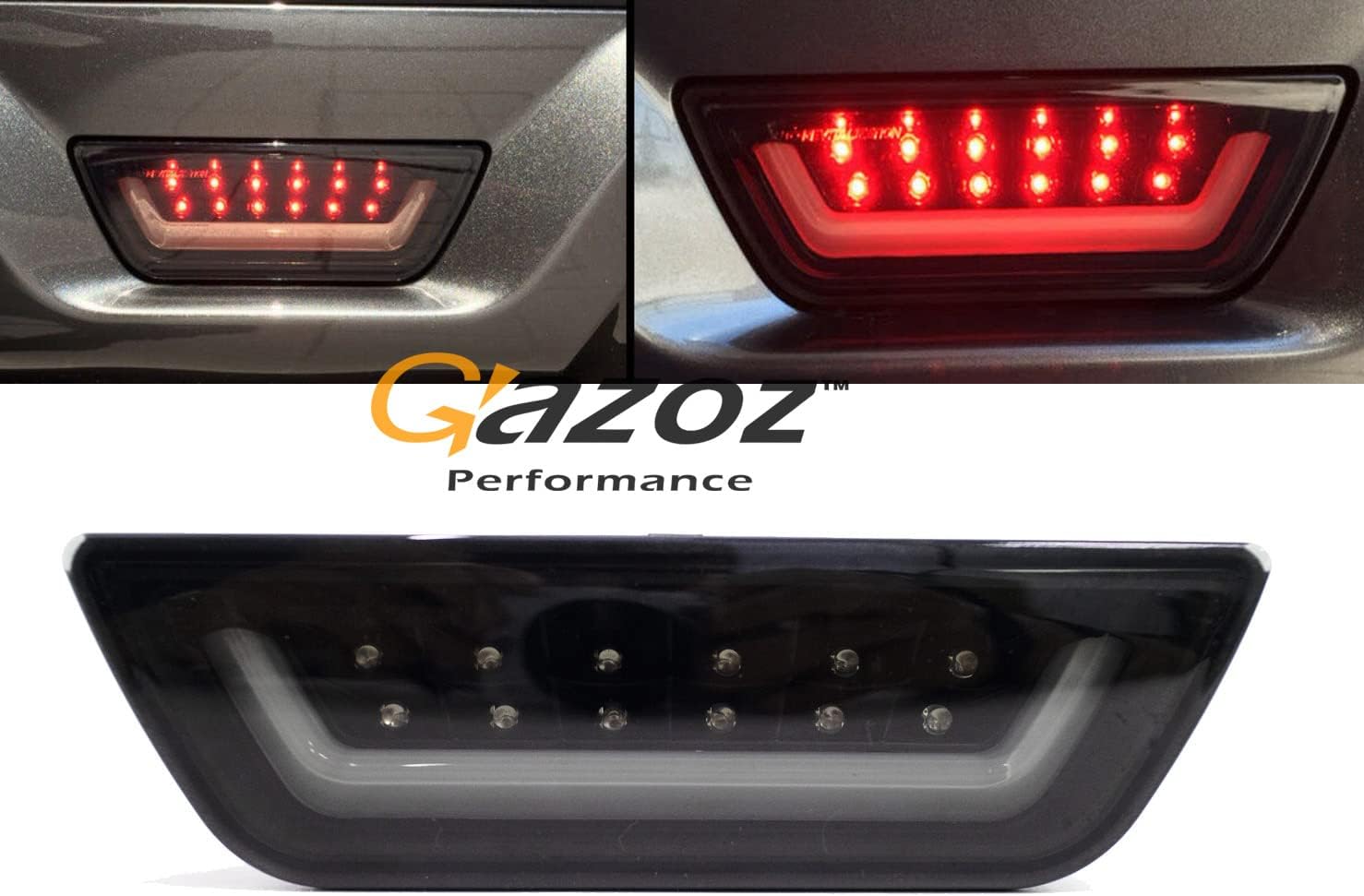 Exterior Accessories compatible with Suzuki Swift - Rear LED Fog Lamp Light F1 Style Brake Light Smoked Lens for 2010-2023 Swift Sport SX4