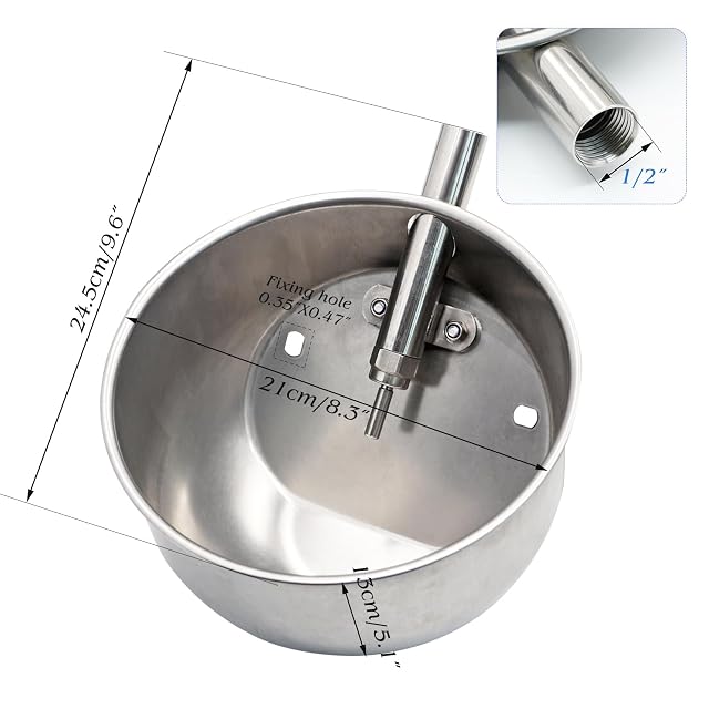 Foto 2 de 5 de Livestocktool. COM de Acero Inoxidable para Cerdo Bebedero Agua 1/5,1 cm Pinza de corte Cuenco sembrar Cerdo…