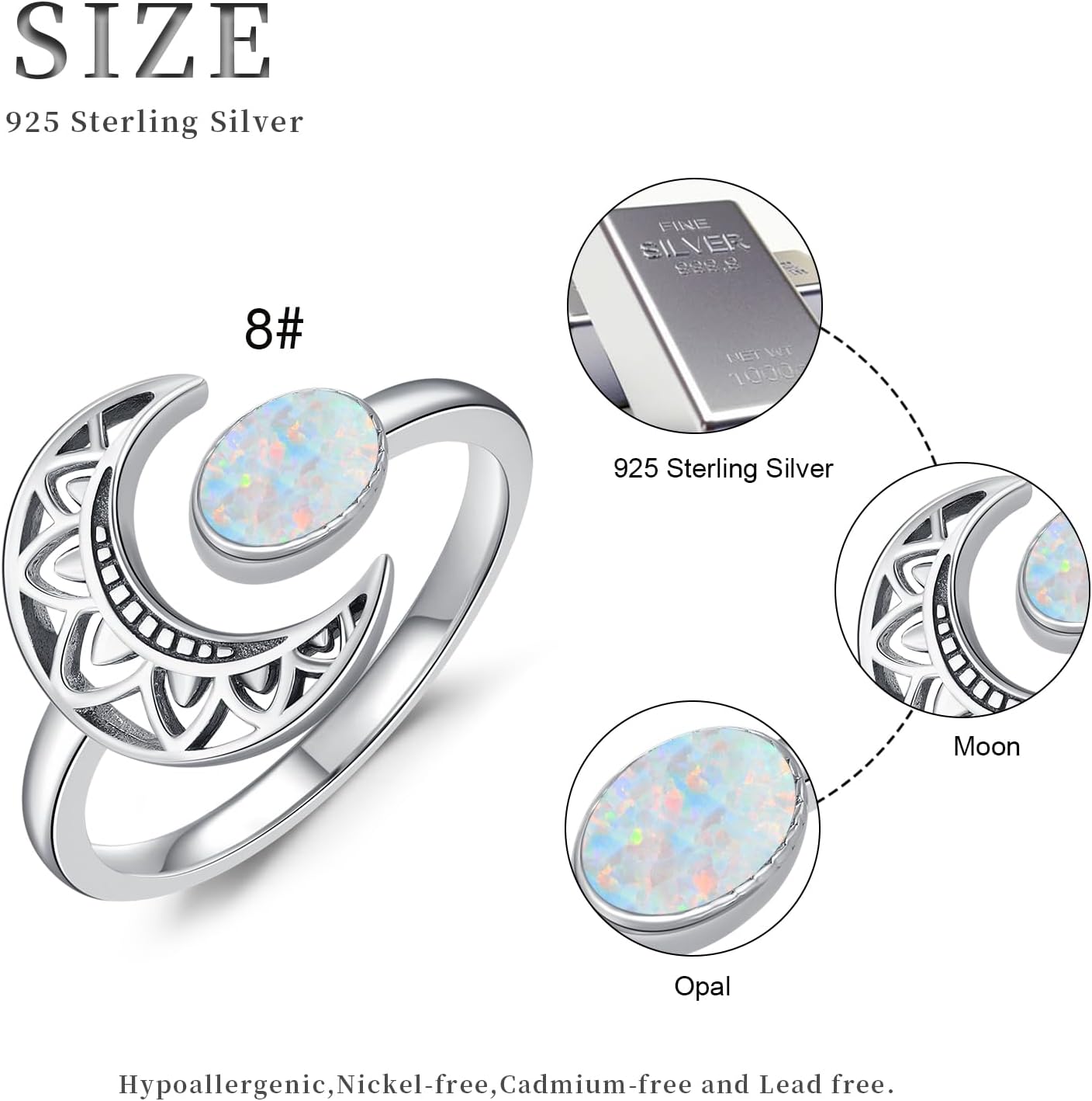 Cute Animals Ring 925 Sterling Silver Adjustable Ring Boho Jewelry Gifts for Women Men - Image 4