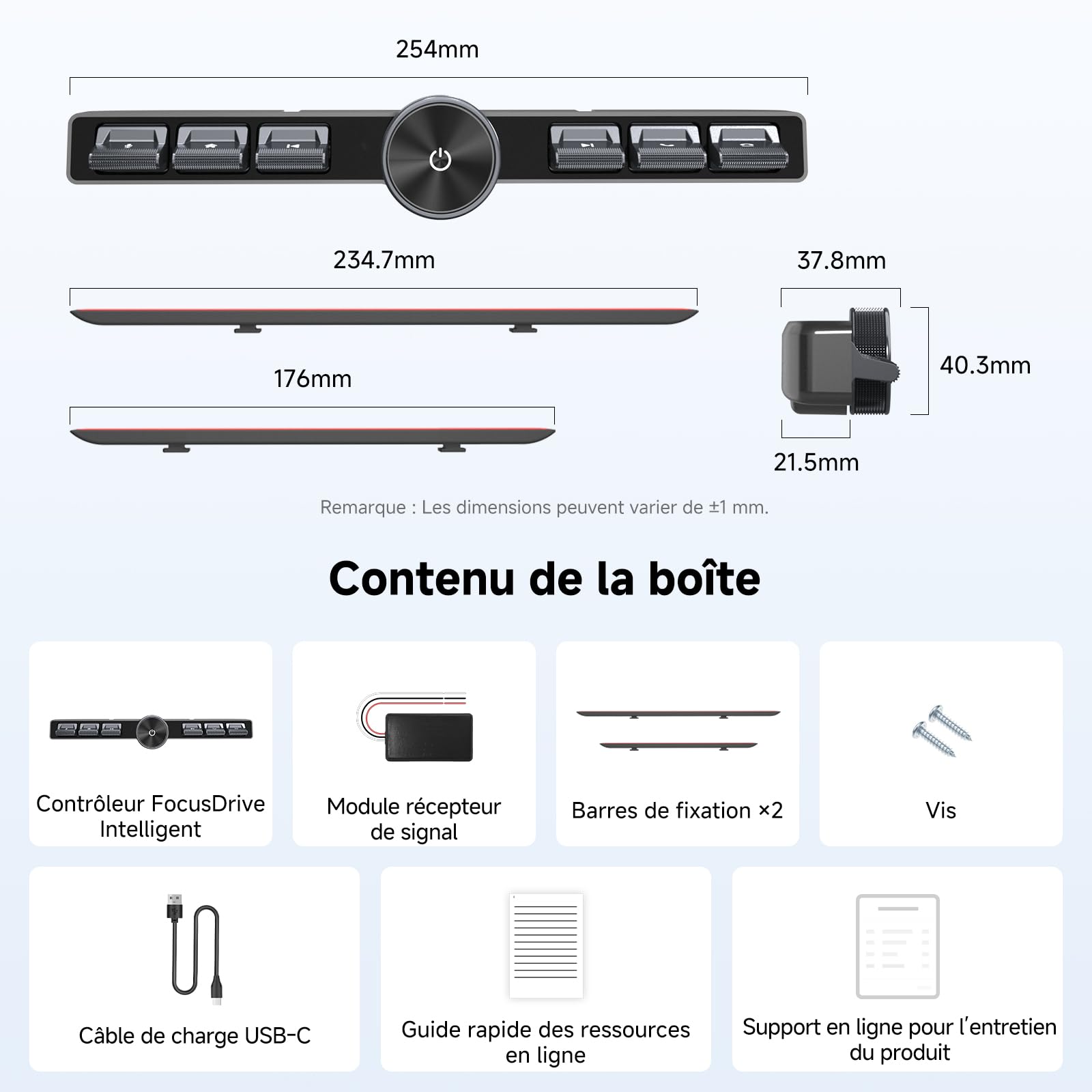 ATOTOZONE AC-44F20 Télécommande Sans Fil à Touches Rétroéclairées, Montage Souple,Bouton Personnalisable,pour A6, A5L, S8 (sauf S8 PN), X10, V10 et la Plupart d’autres Marques Compatibles SWC Learning