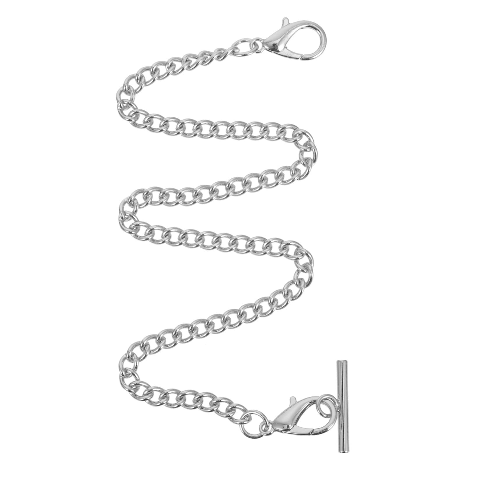 CONGARTENO Metal Pocket Watch Chain t Bar Clasp Vest Jeans Decor Hanging Accessory