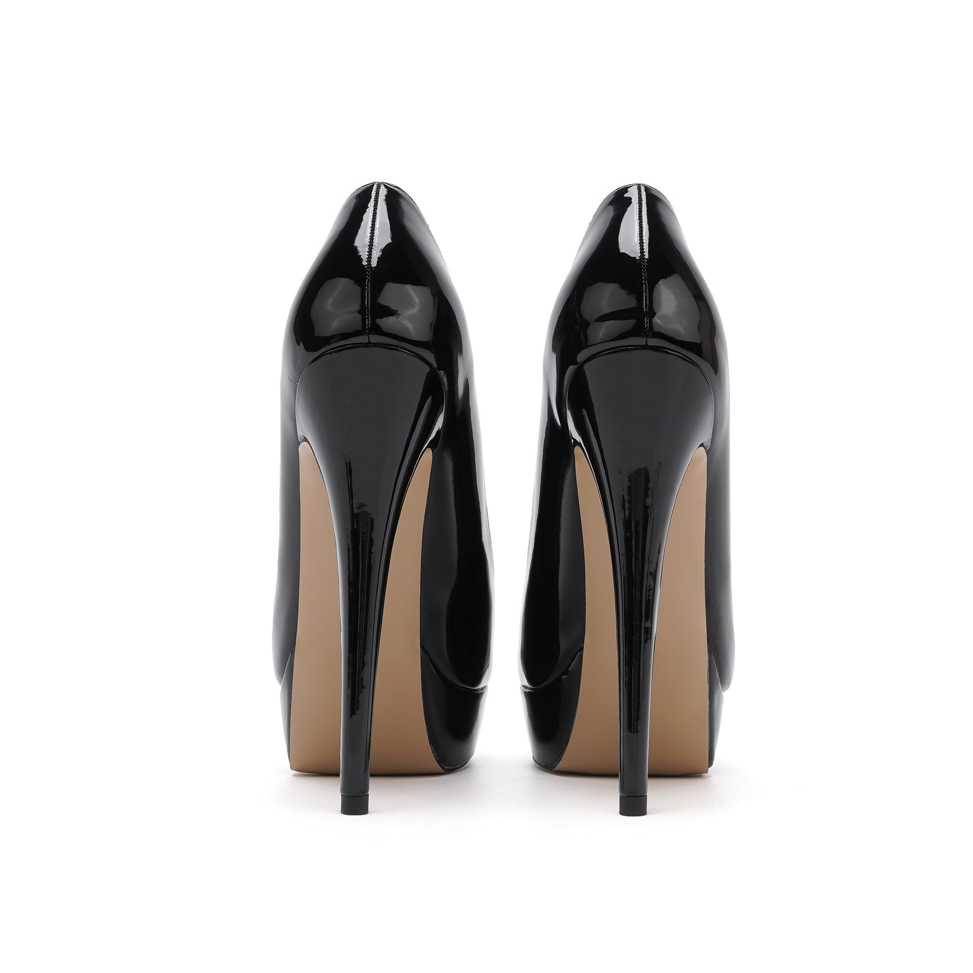 WUXIN H&P Women's Platform Stiletto Heels Shoes Peep Toe Pumps 6 inch Sexy Heels for Dress Wedding Party: 9 Black