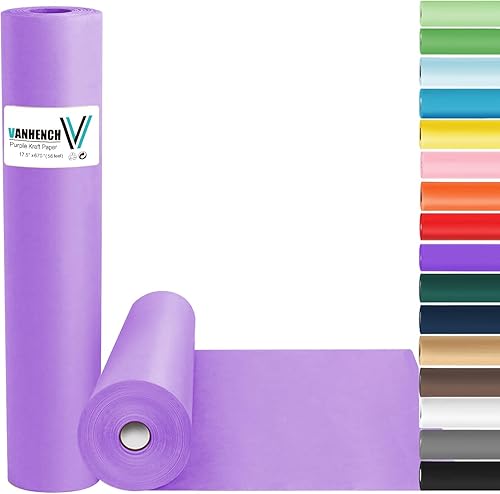 Vista 32 de Vanhench Rollo de Papel de Regalo Verde 17.5"×963" (80 1/4 PIES), Rollo de Papel Kraft Verde Artístico de Color Sólido para Manualidades, Papel
