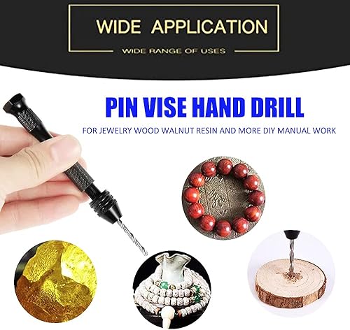 Miniatura 3 de Juego de brocas manuales con 20 brocas de giro micro de 0.3 a 0.063 in, juego de brocas manuales para hacer joyas, resina de nogal y más taladros de