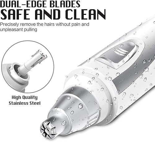 Miniatura 5 de Cortadora de pelo de orejas y nariz, recortadora profesional sin dolor de cejas y vello facial para hombres y mujeres, funciona con pilas, cuchillas