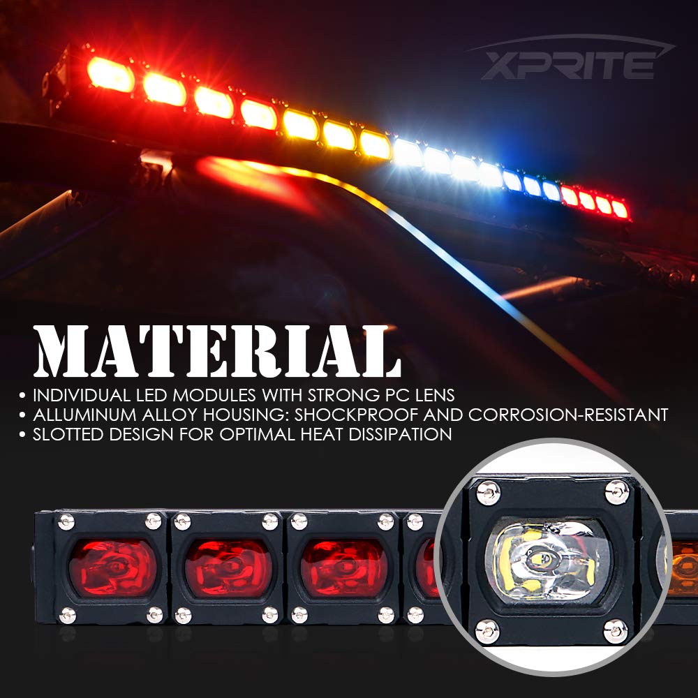 Xprite 30" UTV Rear Chase Strobe Light Bar, HeavyDuty Offroad Safety