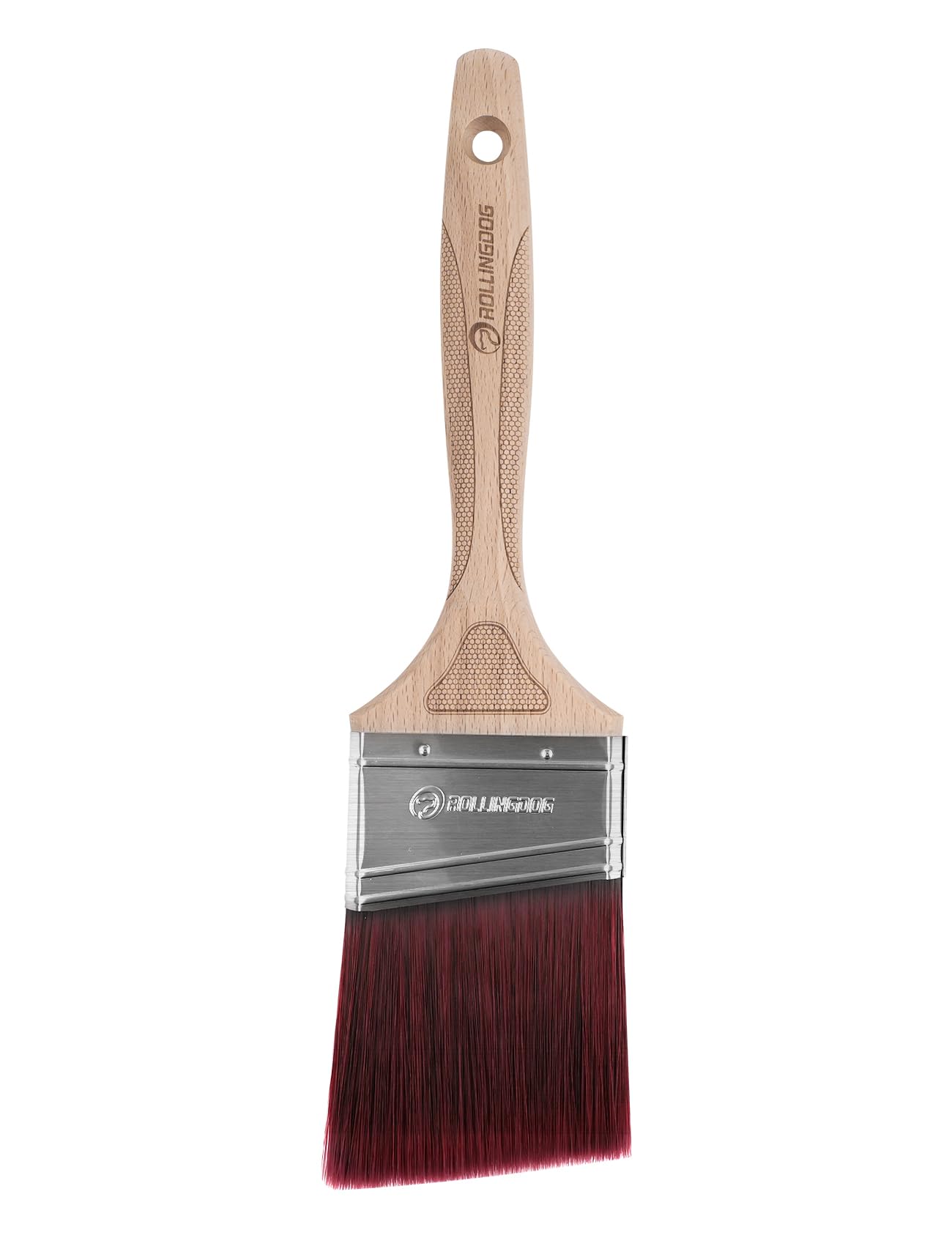 Rollingdog 3" Laser Engraved Handle Angular Paint Brush 3" Angled Paint Brush - Cutting In Paint Brush With Tapered Polyester Filament Great For Wall Edging Painting And Decorating