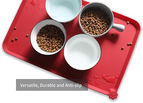 Miniatura 124 de Hoki Found - Bandeja de silicona para comida de mascotas , tapete mantel individual antideslizante para mascotas, tapete impermeable de alimentación