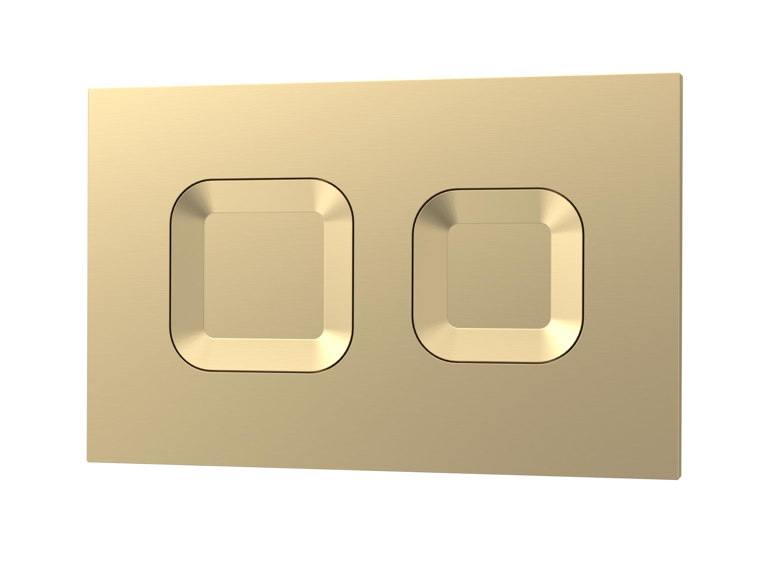 Nuie Brushed Brass Xty009ps8 Bathroom Accessories Modern Dual Flush Plate With Square Buttons, 267 X 170 X 11Mm,