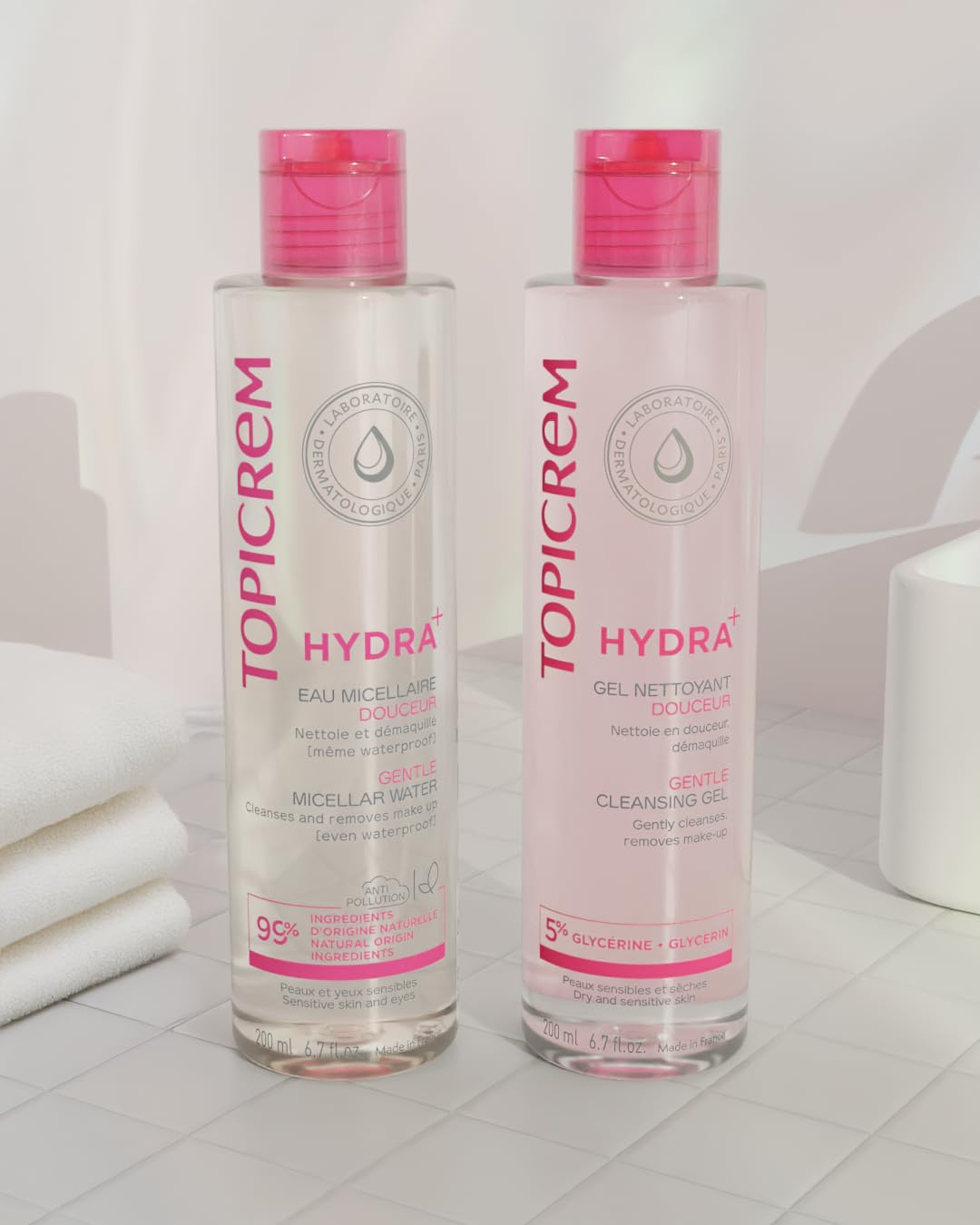 Topicrem - Eau Micellaire Douceur Hydra+ - Nettoie et démaquille, Peaux et yeux sensibles, Fabrication Française - 200 ml