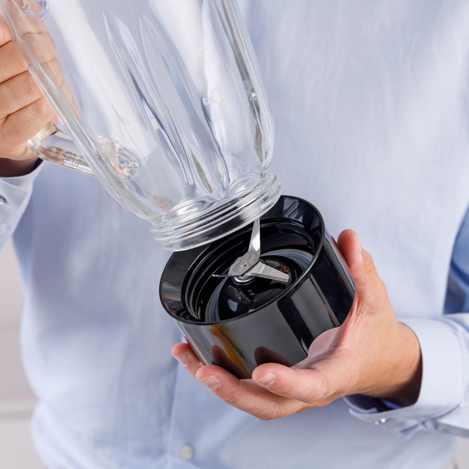 Taurus - Frullatore per bicchiere Prior Glass 1500 W | 2 velocità + TURBO | Lame 4 lame estraibili | 2 velocità + TURBO | Design nero elegante | Sicurezza antiscivolo | BPA Free