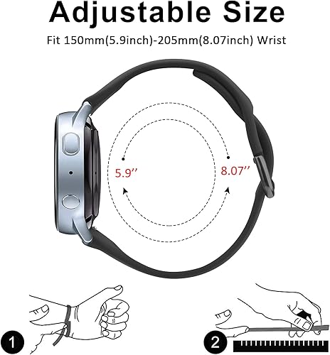 Miniatura 4 de Paquete de 4 correas delgadas para Garmin Venu  Vivoactive 3, 0.78 pulgadas de silicona suave, correa deportiva de repuesto para Garmin Venu Sq,