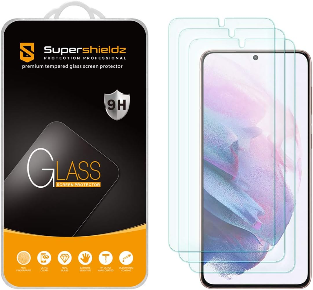 (3 Pack) Designed for Samsung Galaxy (S21 Plus 5G) Tempered Glass Screen Protector, Anti Scratch, Bubble Free