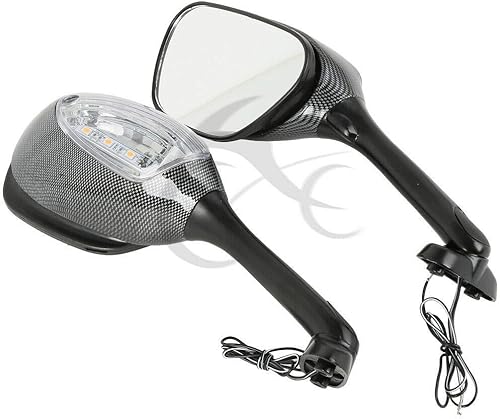 TCT-MT - Espejos retrovisores de señal LED de fibra de carbono para Suzuki GSXR1000 2005-2016 GSXR600 GSXR750 2006-2021