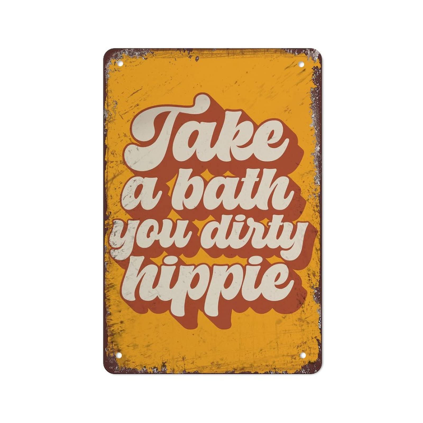 Take A Bath You Dirty Hippie Tin Sign Mid Century Modern Wall Decor Funny Bathroom Poster Metal Sign Take A Bath Metal Signs Poster Wall Decor For Cafes Bar Pub Beer Club Wall Home Decor 8×12 Inch
