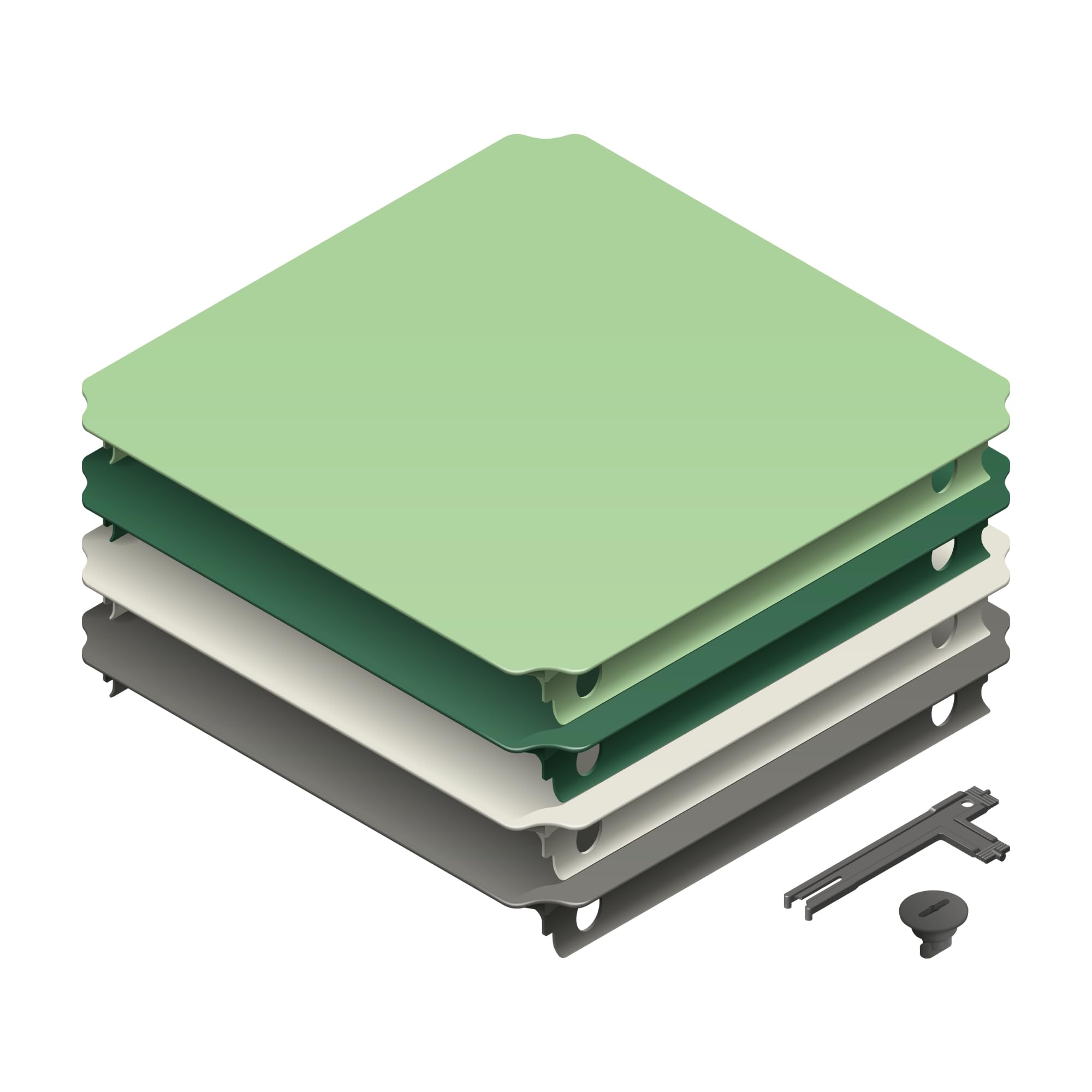 Quadro Plattenset XXL Home – Erweiterungs-Set mit 10 großen Platten für Plattformen und Stufen, ab 6 Monaten je nach Aufbau, UV-stabil, Indoor/Outdoor, Made in Germany (Mint)