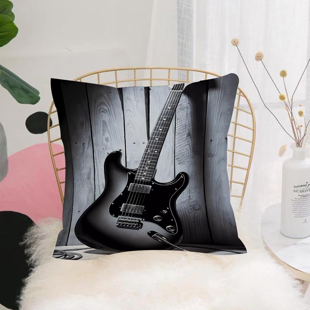 HYMSXW Cushion Cover,Throw Pillow Case Home Decorative for Living Room Bedroom Sofa Chair 20X20 Inch,electric guitar with amplifier on blues club stage,Pillowcase 50X50cm