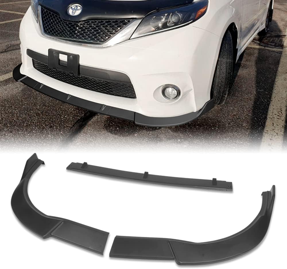 Q1-TECH, Front Bumper Lip fit for Compatible with 2011-2017 Toyota Sienna SE Model Only, Front Bumper Lip Spoiler Air Chin Body Kit Splitter ABS, MP-Style (Glossy White)