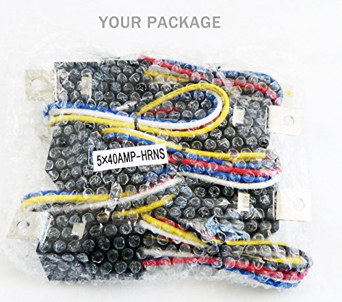 Genssi 30/40 AMP Auto LED Light Bar Relay Wiring Harness SPDT 12V 40A (Pack of 5)