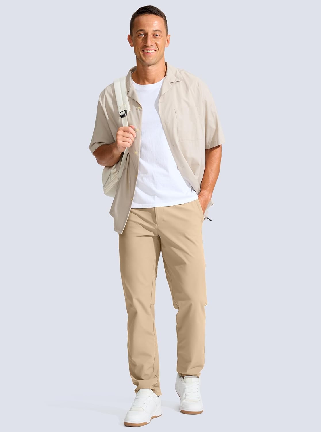 Men's Golf Pants - 30"/32"/34" Slim Fit Stretch Lightweight Dress Pants for Men with Zipper Pockets Casual Work - Image 5