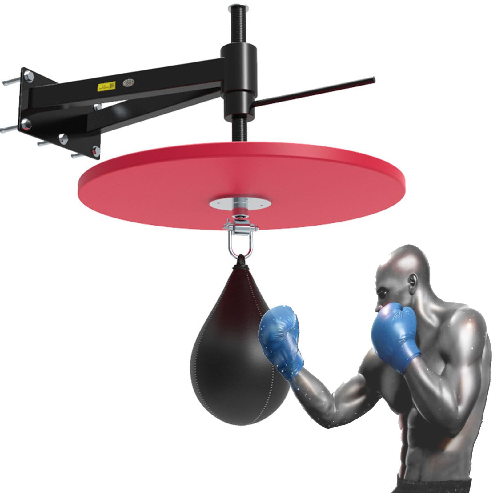Verstellbarer Plattform-Box-Speedball, Punching-Speedball-Tasche, Wandmontage, Aufhängehalterung, Ständer, Rahmen, schwenkbares Punching-Trainingsset für Boxen, Kampfsport, MMA und Boxausrüstung