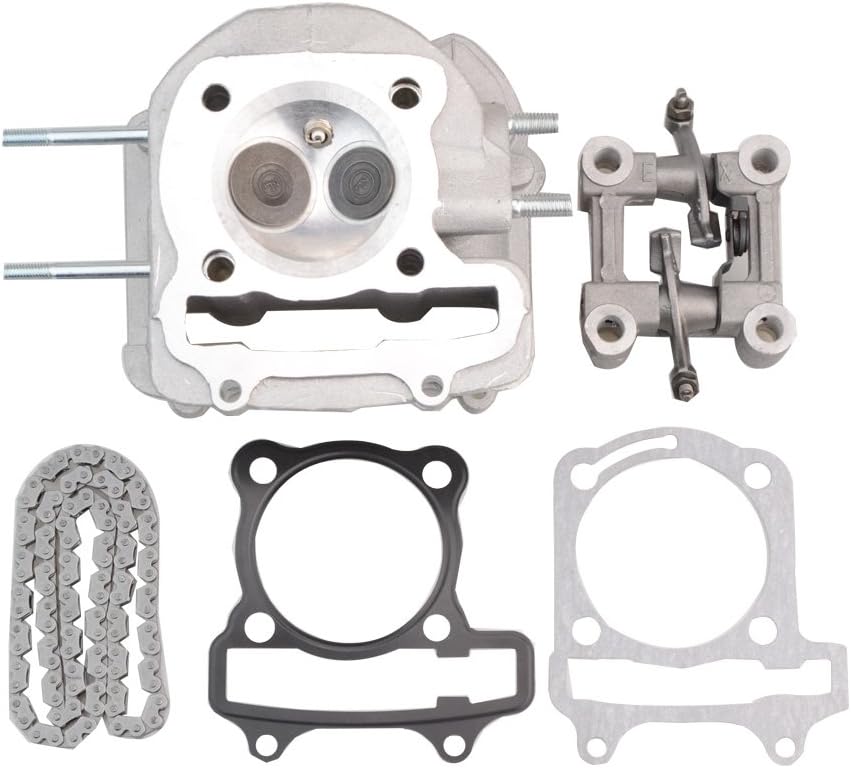 GOOFIT 63mm Cylinder Heads Camshaft Accessories Rocker Arm Chain for GY6 150cc 180cc 200cc 250cc ATV Off-Road Motor Go Kart Moped Motorcycle and Scooter