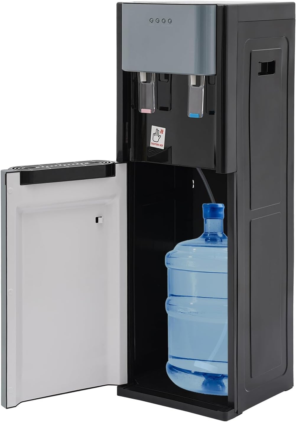 Bottom Loading Water Cooler Dispenser for 5 Gallon Bottles, Hot and Cold Water, Stainless Steel 5 Gallon Water Dispenser with LED Light for Home, Offices, Hotels, Kitchens