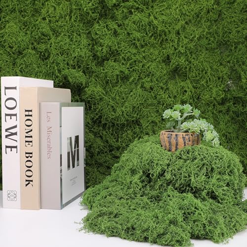 Ovveroche Fake Moss for Crafts 39" x 39" Faux Moss Mat with Base Fabric for Plants and100g Decorative Artificial Moss Green Faux Grass for Planters Crafts DIY Fairy Garden(Dark Green) — view 6