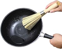 Vista 5 de Paquete de 2 cepillos de bambú para wok, cepillo de limpieza de cocina de bambú