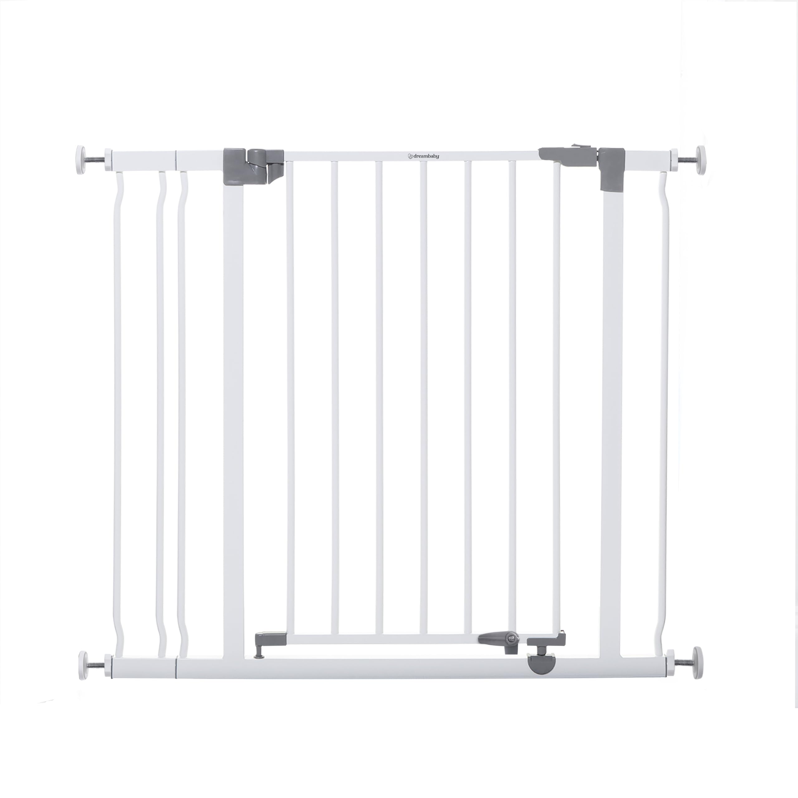 Dreambaby Liberty Walk Thru - Juego de Puerta de Seguridad para bebés, con Panel de extensión de 3.5 Pulgadas, se Adapta a Aberturas de 29.5 a 36.5 Pulgadas, Puertas de Seguridad montadas a presión