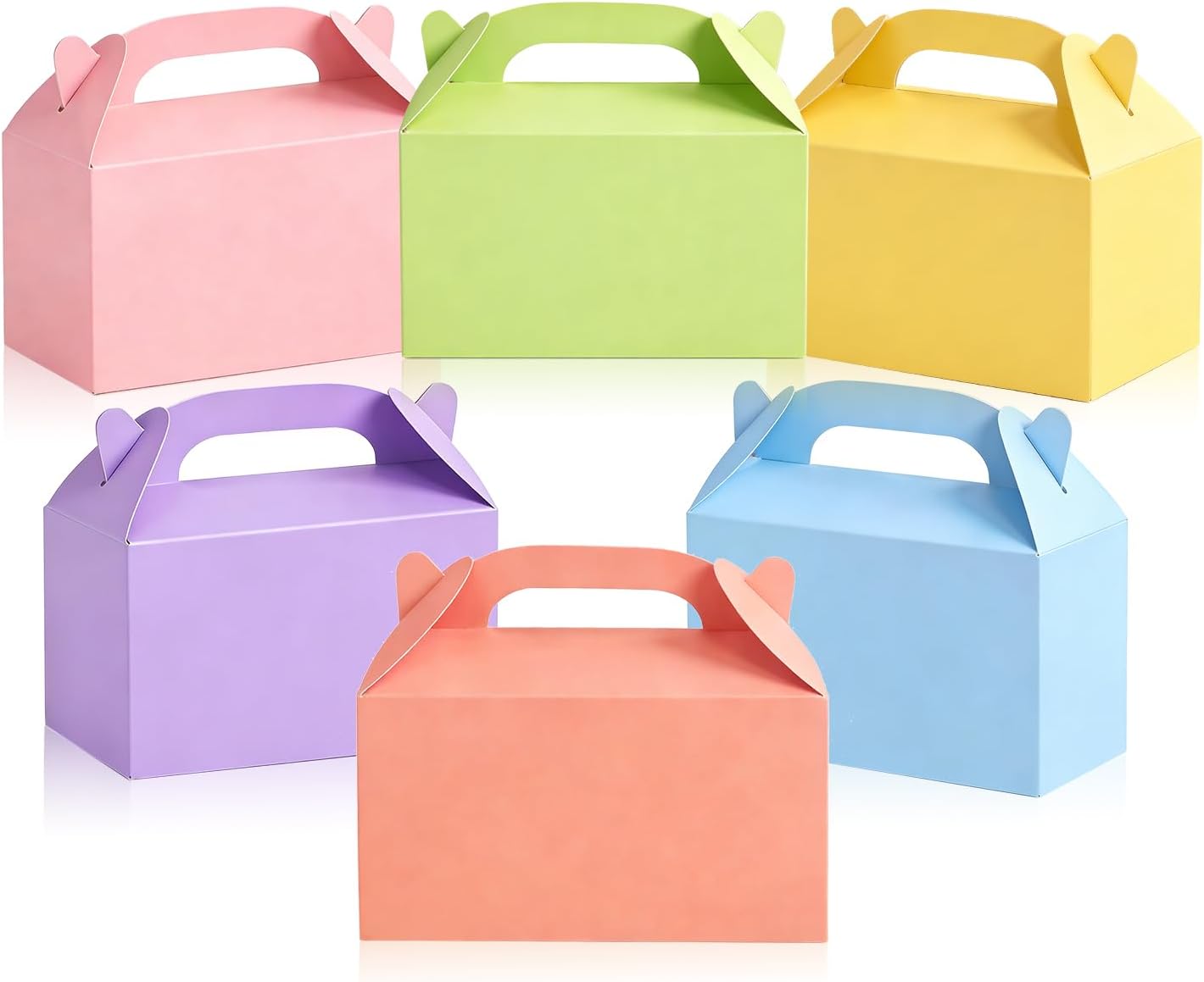 EUVBOKW 24 Pcs Pastel Party Favor Gable Boxes, Colorful Paper Candy Gift Treat Box Pastel Goodie Box for Graduation Birthday Wedding Spring Party Supplies Decorations, 6 x 3.5 x 3 Inches