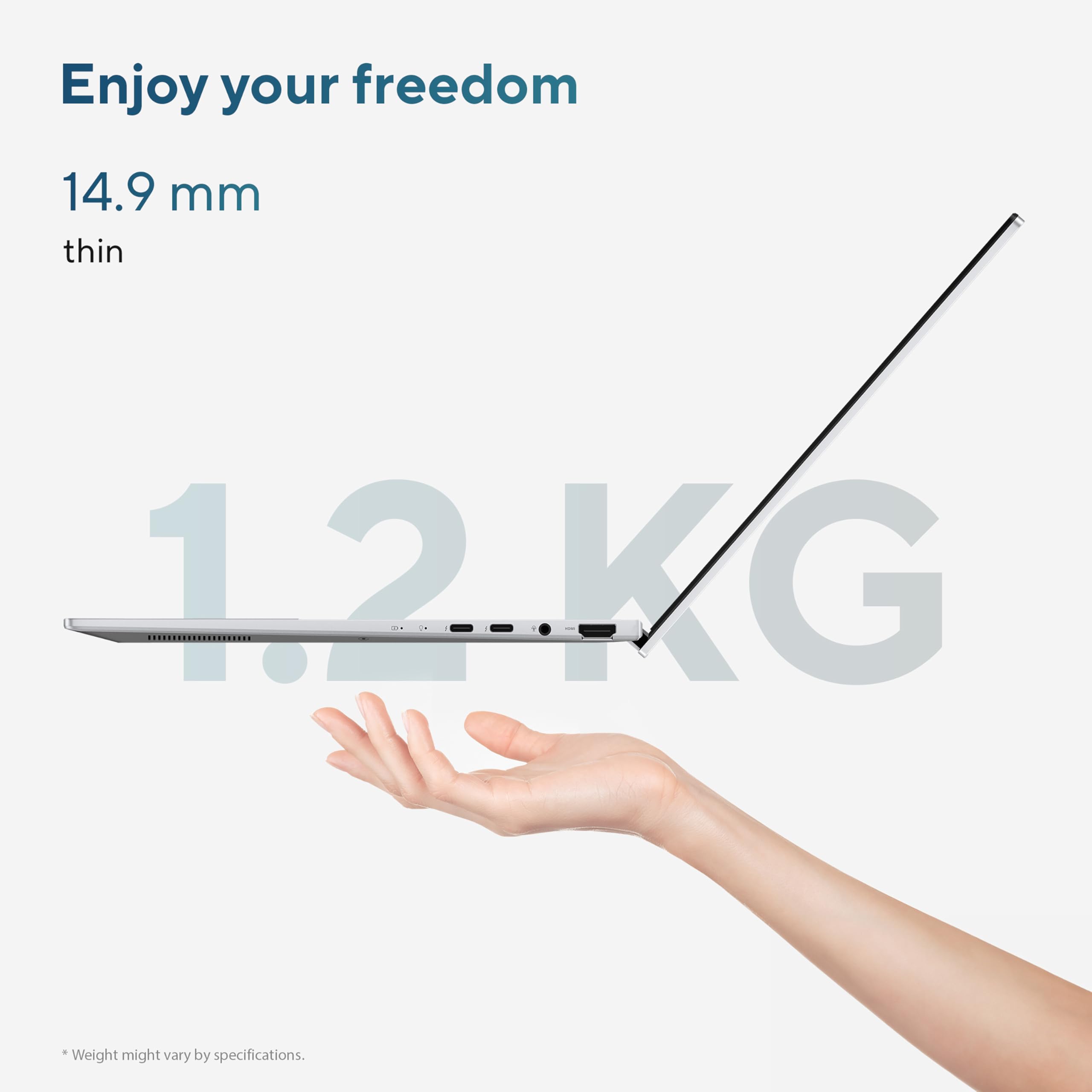 ASUS Zenbook 14 OLED UX3405CA 14.0" 2.8K OLED Laptop (Intel Core Ultra 5-225H, 16GB RAM, 512GB PCIe SSD, UK Layout Backlit Keyboard, Windows 11) — view 5