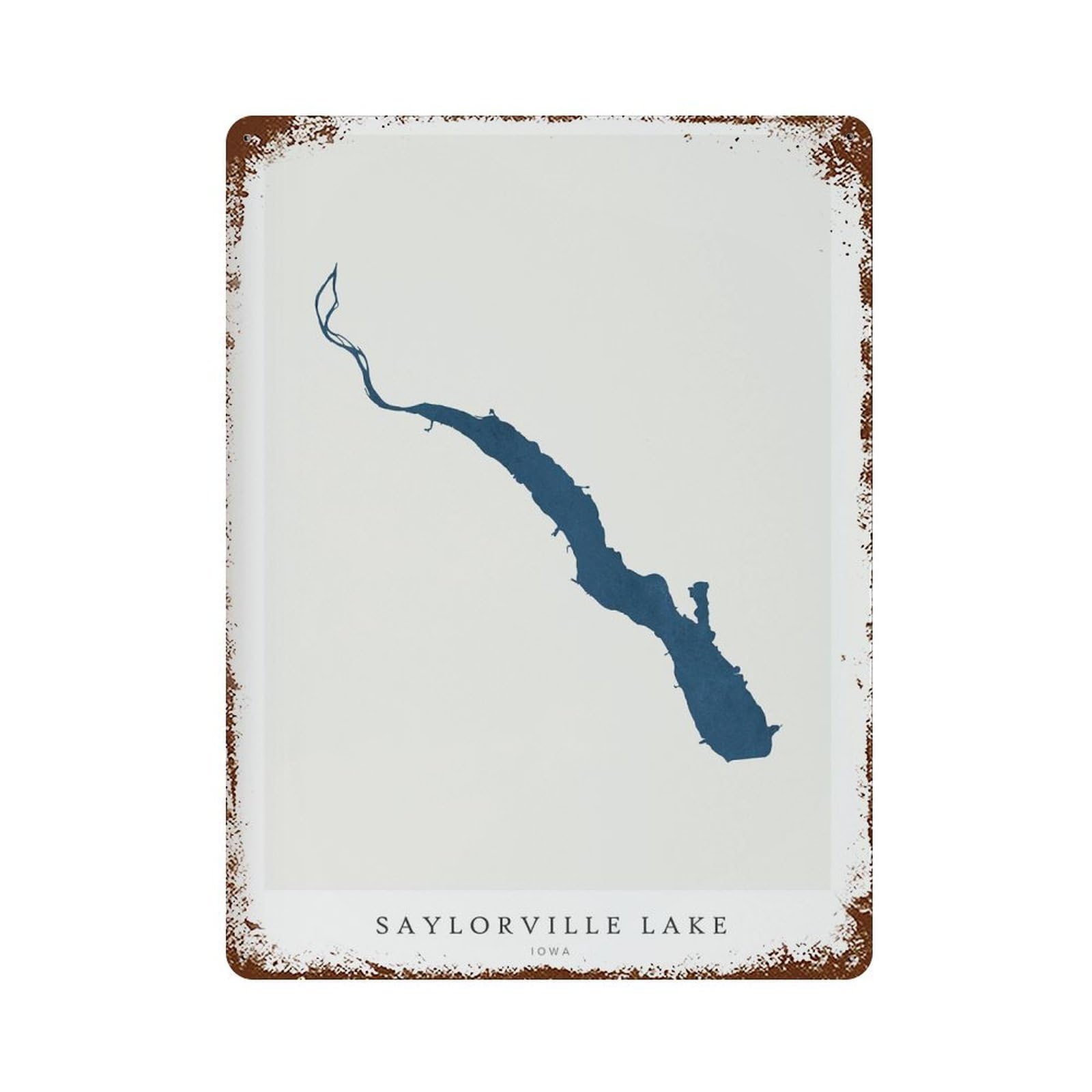 xiaoxiaoshen Saylorville Lake Map House Iowa Wall Decor Art Metal Tin Poster Modern Home Decor Art Home Bar Shop Decorations Vintage Sign 40x30cm