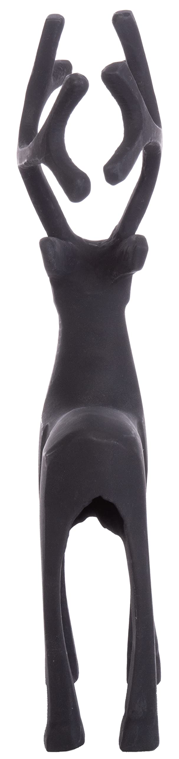 Figurine Cerf En Métal Noir Mat - Sculpture Renne Moderne Pour Cheminée, Salon Et Décoration Noël